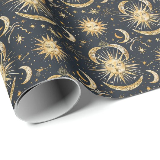 Erstellen Sie Ihr eigenes Verziertes Celestial Blu Geschenkpapier (Rolleneckpunkt)