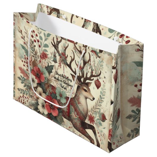 Erstellen Sie Ihr eigenes Viktorianisches Weihnach Große Geschenktüte (Vorderseite Schrägansicht)