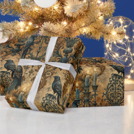 Erstellen Sie Ihr eigenes Vintage-Gold-Gothic-Rabe Geschenkpapier