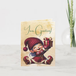 Erstellen Sie Ihr eigenes Vintages süßes Weihnacht Feiertagskarte