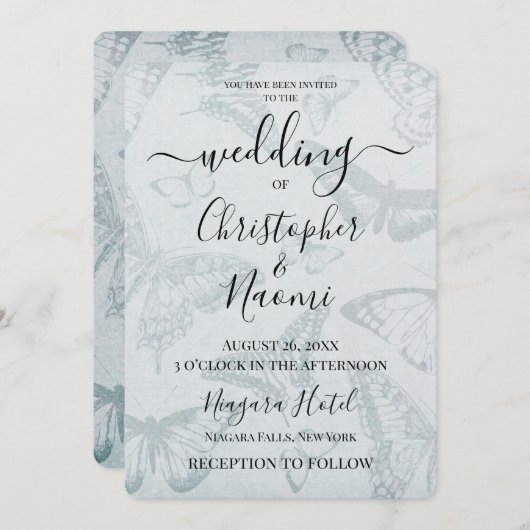 Erstellen Sie Ihr eigenes weiches Vintages Schmett Einladung (Vorne/Hinten)