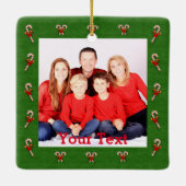 Erstellen Sie Ihr eigenes Weihnachtsfamilien-Foto Keramikornament (Rückseite)