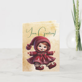 Erstellen Sie Ihr eigenes Weihnachtsgingmädchen Feiertagskarte