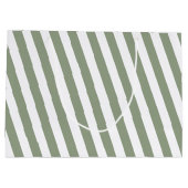 Erstellen Sie Ihr eigenes, weißes, weiße Streifen Große Geschenktüte (Rückseite)