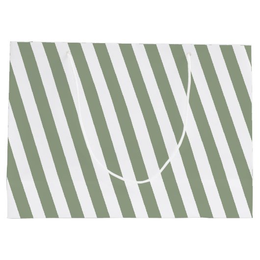 Erstellen Sie Ihr eigenes, weißes, weiße Streifen Große Geschenktüte (Rückseite)