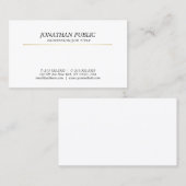 Erstellen Sie Ihr eigenes White Gold Modern Einfac Visitenkarte (Vorne/Hinten)