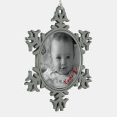 Erstellen Sie Ihr eigenes Zinnschneeflocken Foto O Schneeflocken Zinn-Ornament (Links)