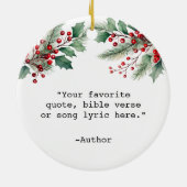 Erstellen Sie Ihr eigenes Zitat Blumenweihnachtsfe Keramik Ornament (Hinten)