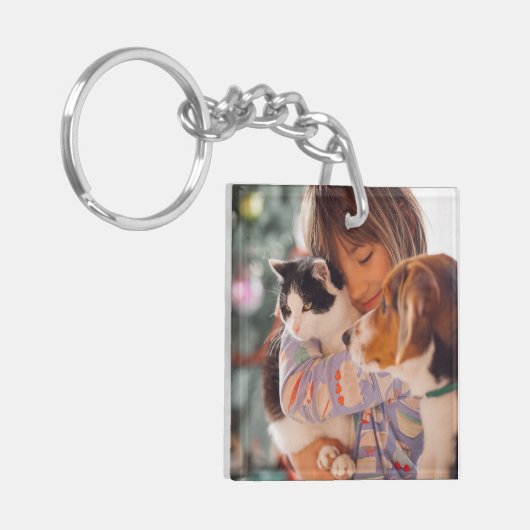 Erstellen Sie Ihr eigenes zweiseitiges 2-Foto Hoch Schlüsselanhänger (Vorderseite links)