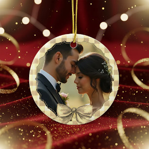 Erstellen Sie Ihr erstes gemeinsames Weihnachtsfot Keramik Ornament