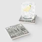 Erstellen Sie Ihr individuelles Foto Collage Rusti Steinuntersetzer (Seitenansicht)