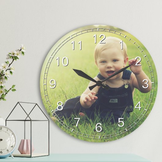 Erstellen Sie Ihr individuelles Foto Modernes Eleg Runde Wanduhr