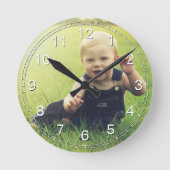 Erstellen Sie Ihr individuelles Foto Modernes Eleg Runde Wanduhr (Vorderseite)