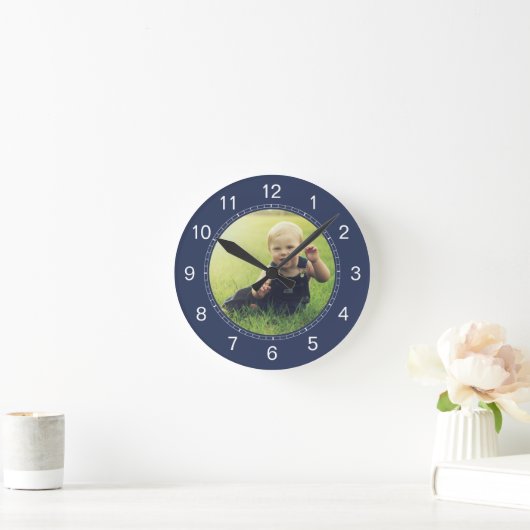 Erstellen Sie Ihr individuelles Foto Modernes Eleg Runde Wanduhr (Zuhause)