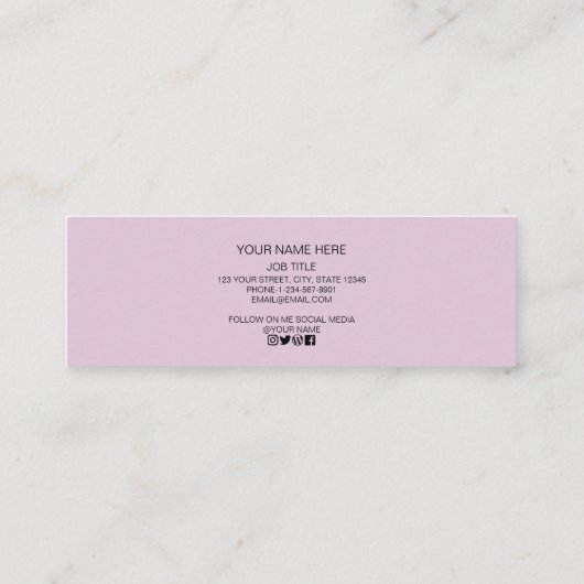 Erstellen Sie Ihr individuelles Logo-Ohrring Mini Visitenkarte (Rückseite)