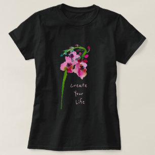 Erstellen Sie Ihr Leben inspirierend Slogan Rosa B T-Shirt