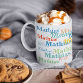 Erstellen Sie Ihr Namensmuster auf Weiß Kaffeetasse
