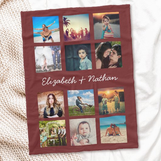 Erstellen Sie Ihre benutzerdefinierten 12-Fotocoll Fleecedecke