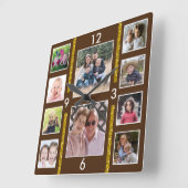 Erstellen Sie Ihre eigene 10-Familie Foto Collage Quadratische Wanduhr (Winkel)