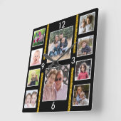 Erstellen Sie Ihre eigene 10-Familie Foto Collage Quadratische Wanduhr (Winkel)