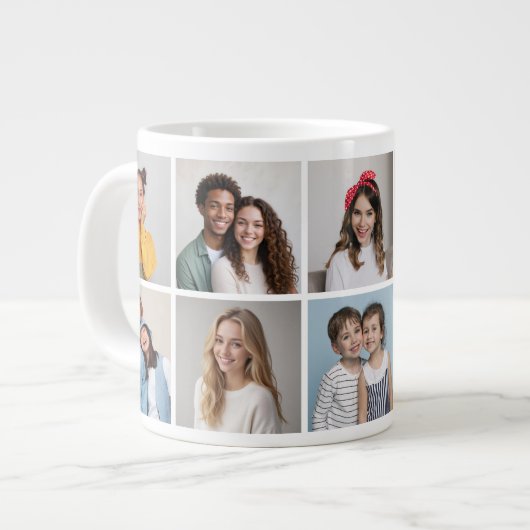 Erstellen Sie Ihre eigene 10-FotoCollage Jumbo-Tasse (Vorderseite Links)