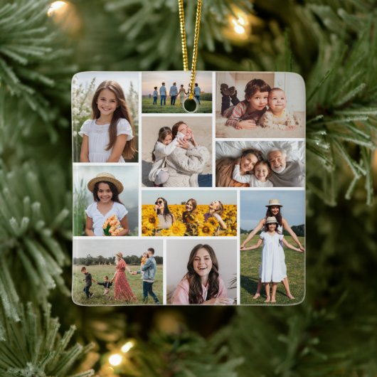Erstellen Sie Ihre eigene 10-FotoCollage Keramikornament (Baum)
