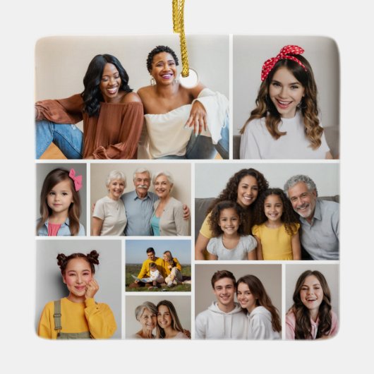 Erstellen Sie Ihre eigene 10-FotoCollage Keramikornament (Vorderseite)