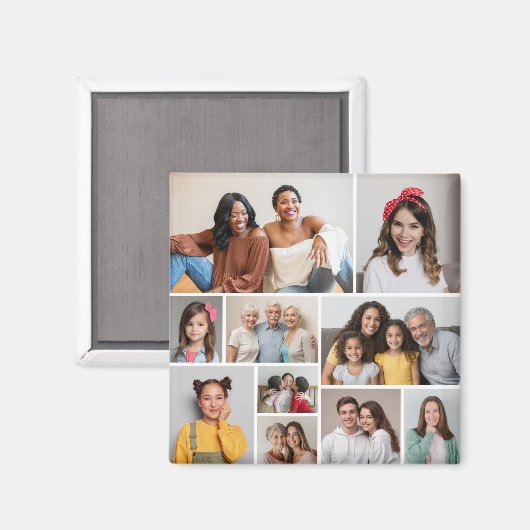 Erstellen Sie Ihre eigene 10-FotoCollage Magnet (Vorderseite/Rückseite)