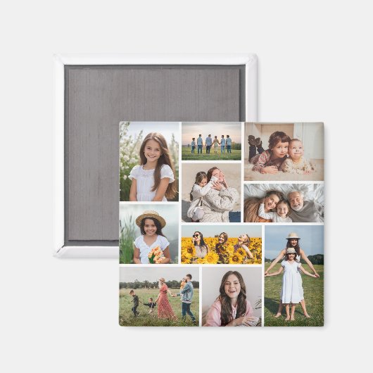 Erstellen Sie Ihre eigene 10-FotoCollage Magnet (Vorderseite/Rückseite)