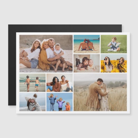 Erstellen Sie Ihre eigene 10 Fotocollage Magnetkar Magnetkarte (Vorne/Hinten)
