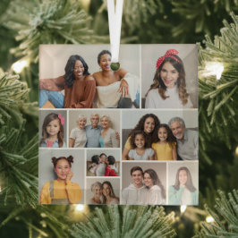 Erstellen Sie Ihre eigene 10-FotoCollage Ornament Aus Glas