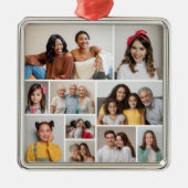 Erstellen Sie Ihre eigene 10-FotoCollage Ornament Aus Metall (Vorne)