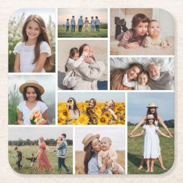 Erstellen Sie Ihre eigene 10-FotoCollage Rechteckiger Pappuntersetzer