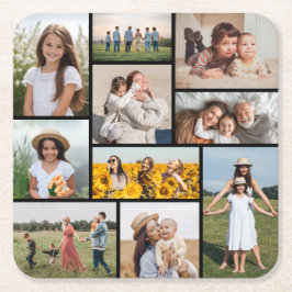 Erstellen Sie Ihre eigene 10-FotoCollage Rechteckiger Pappuntersetzer