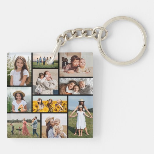 Erstellen Sie Ihre eigene 10-FotoCollage Schlüsselanhänger (Rückseite)