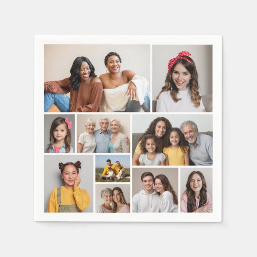 Erstellen Sie Ihre eigene 10-FotoCollage Serviette (Vorderseite)
