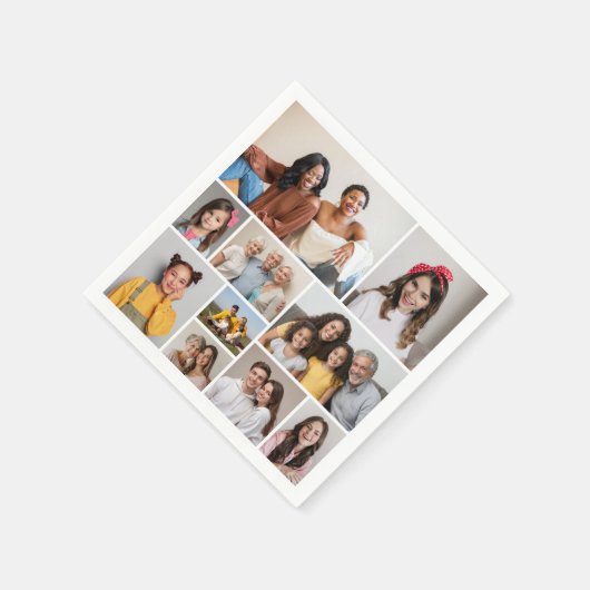 Erstellen Sie Ihre eigene 10-FotoCollage Serviette (Ecke)