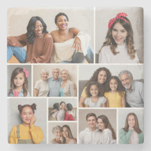 Erstellen Sie Ihre eigene 10-FotoCollage Steinuntersetzer