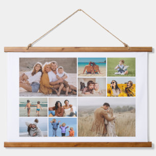 Erstellen Sie Ihre eigene 10-FotoCollage Wandteppich Mit Holzrahmen