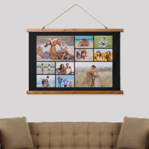 Erstellen Sie Ihre eigene 10-FotoCollage Wandteppich Mit Holzrahmen