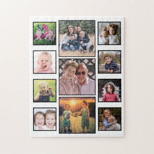 Erstellen Sie Ihre eigene 11-Familie Foto Collage  Puzzle (Vertikal)