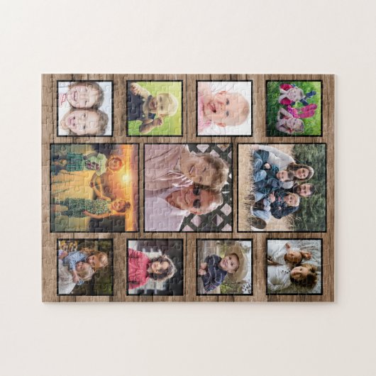 Erstellen Sie Ihre eigene 11-Familie Foto Collage Puzzle (Horizontal)