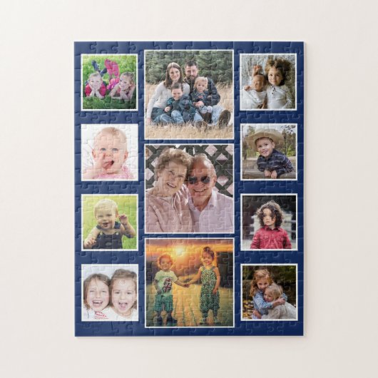 Erstellen Sie Ihre eigene 11-Familie Foto Collage  Puzzle (Vertikal)