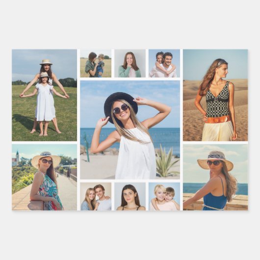 Erstellen Sie Ihre eigene 11 FotoCollage Geschenkpapier Set (Vorderseite 3)