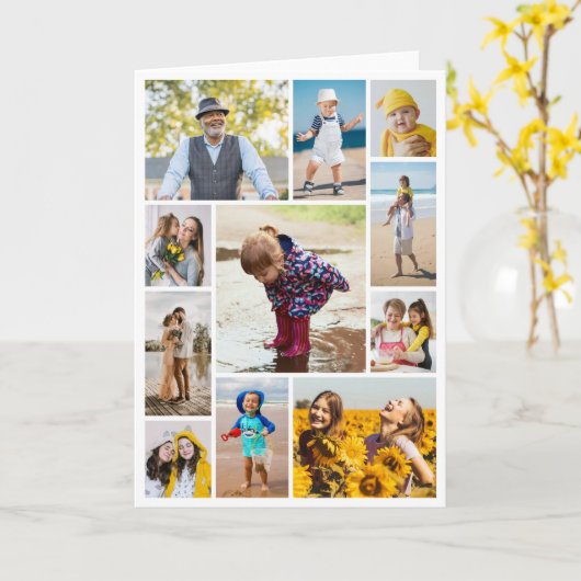 Erstellen Sie Ihre eigene 11 FotoCollage Karte (Gelbe Blume)