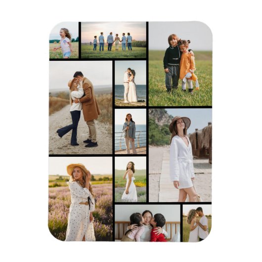Erstellen Sie Ihre eigene 11 FotoCollage Magnet (Vertikal)