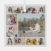 Erstellen Sie Ihre eigene 11 FotoCollage Ornament Aus Glas (Vorderseite)