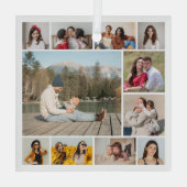 Erstellen Sie Ihre eigene 11 FotoCollage Ornament Aus Glas (Rückseite)