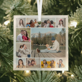 Erstellen Sie Ihre eigene 11 FotoCollage Ornament Aus Glas