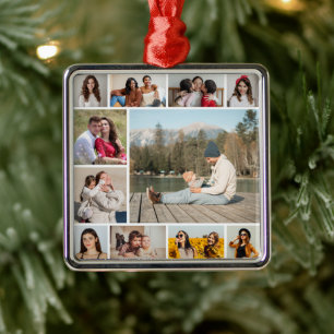 Erstellen Sie Ihre eigene 11 FotoCollage Ornament Aus Metall